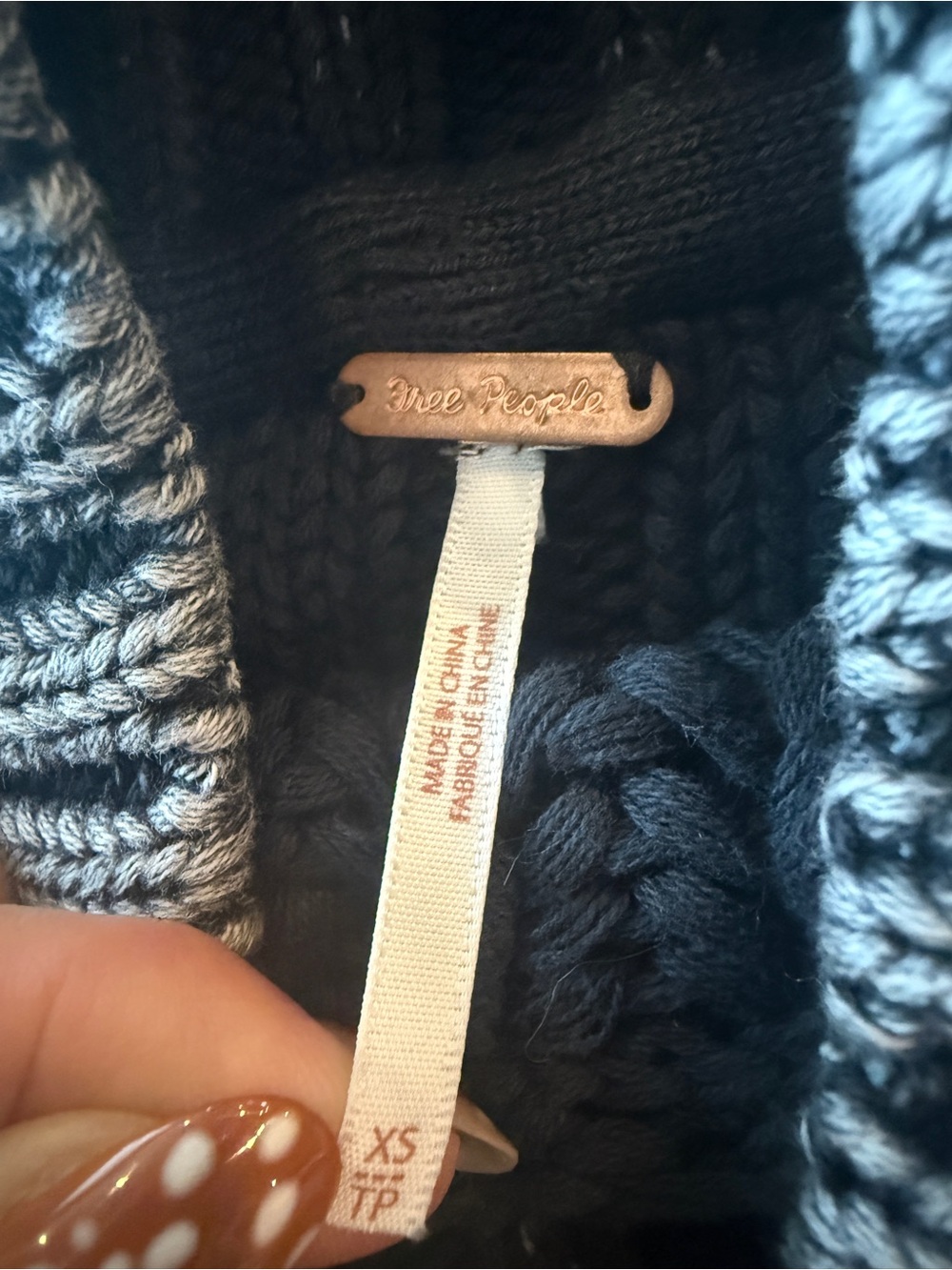 Free People Gray Striped Cable Knit Turtleneck Sweater XS - perfect condition! - Picture 2 of 14